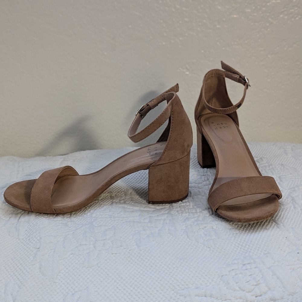 Nude Block Heels
